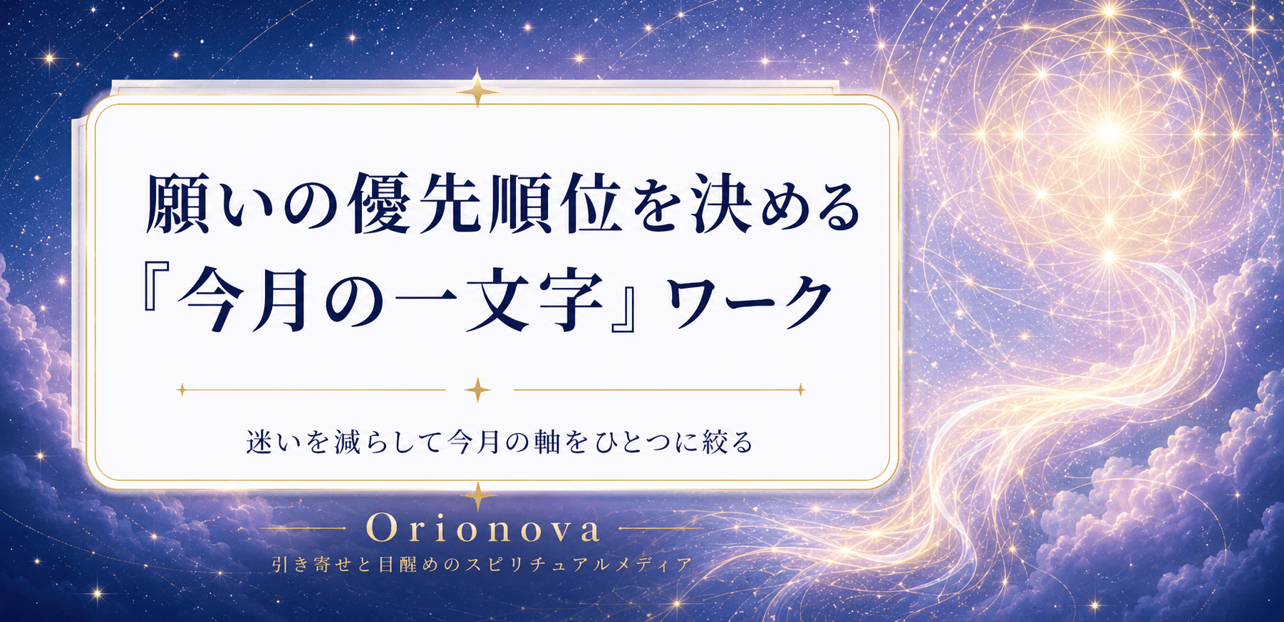 願いの優先順位を決める「今月の一文字」ワーク