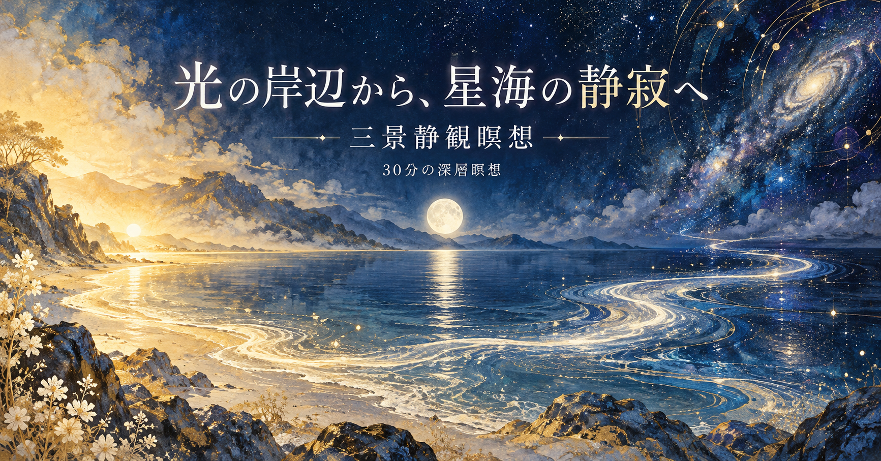 【無料音源3曲】光の岸辺から星海の静寂へ｜10分から始める三景静観瞑想