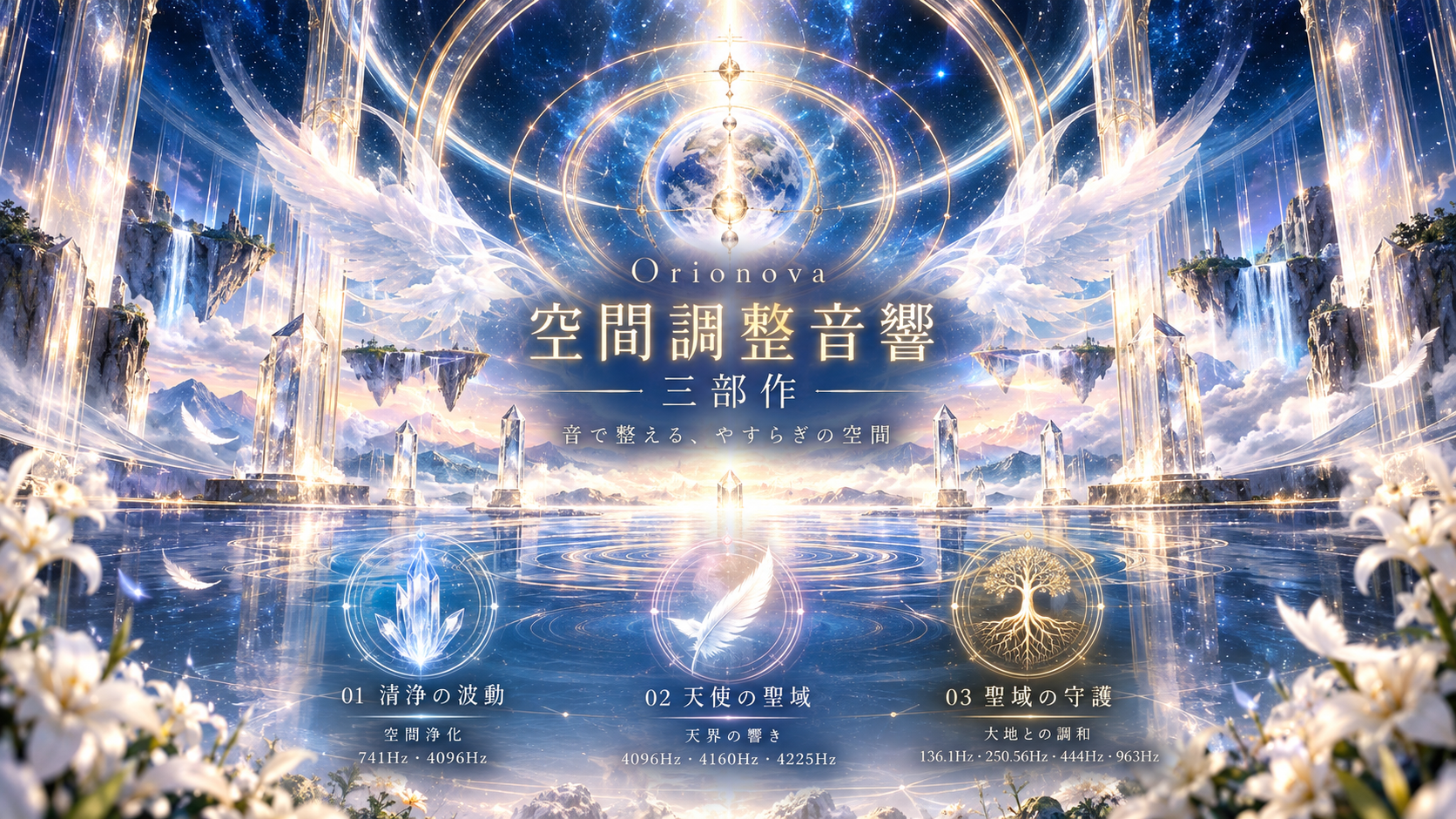 空間浄化の周波数とは？4096Hz・天使の周波数を使った空間調整音響3曲｜Orionova